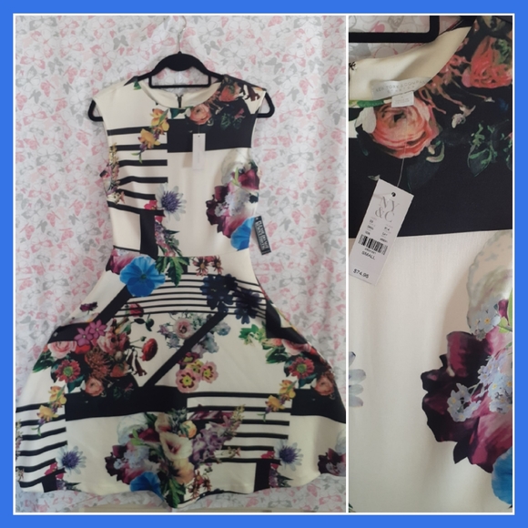🔥3/$70 *NWT* NY&Co Floral Midi Dress - Picture 1 of 3